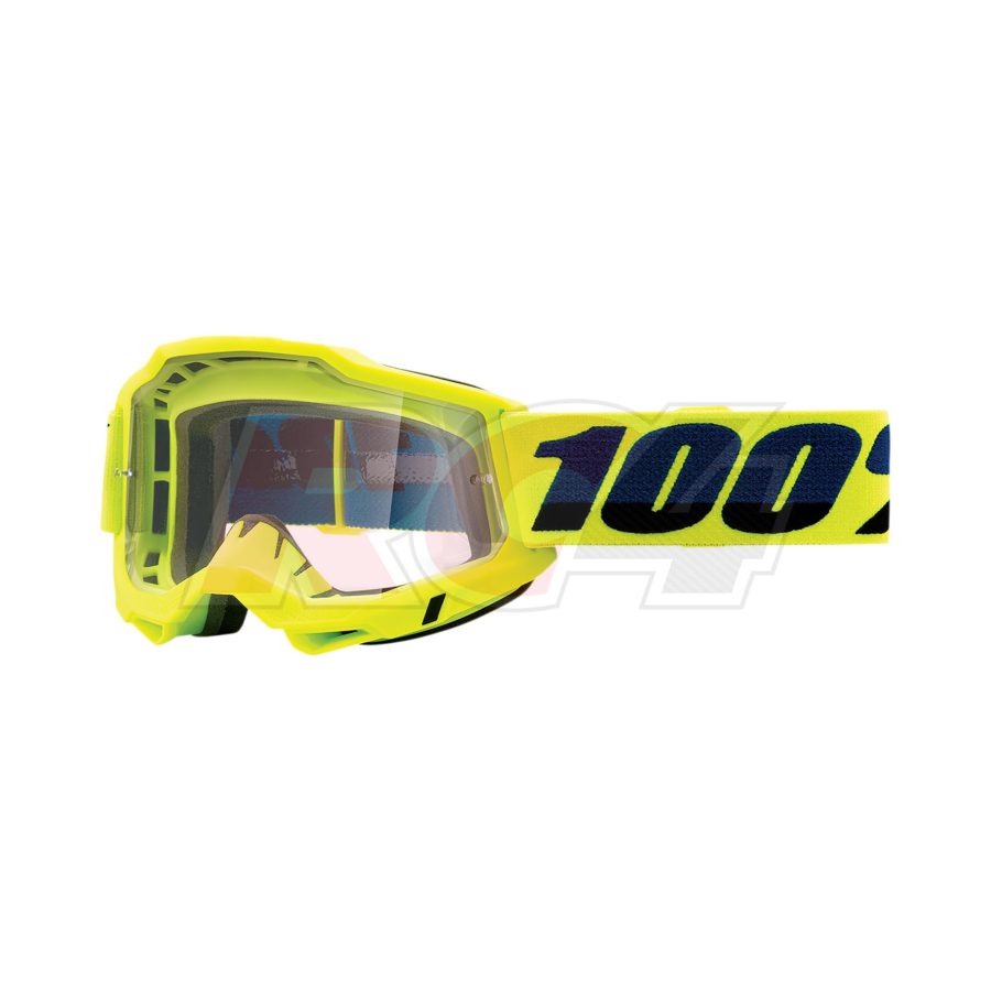 Óculos 100% ACCURI 2 Fluo Yellow OffRoad - Transparente