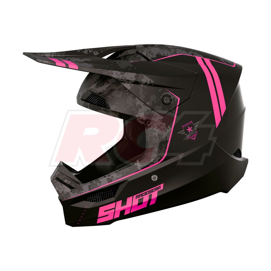 Capacete Shot Furious Army Pink Matt