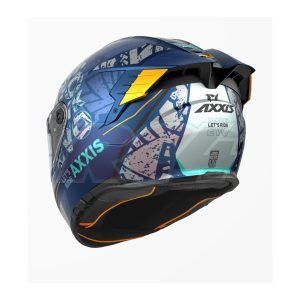 capacete axxis hawk evo sv let's ride blue