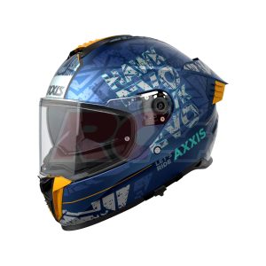 capacete axxis hawk evo sv let's ride blue