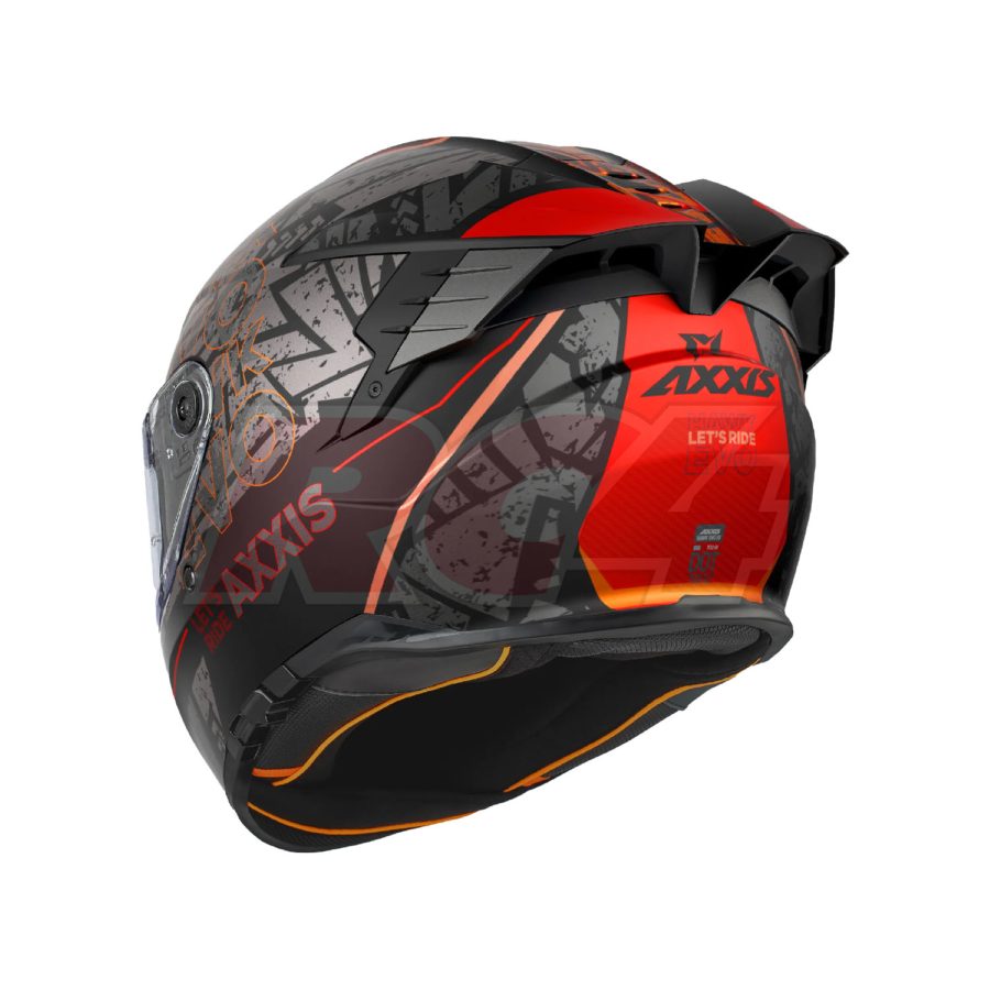 capacete axxis hawk evo sv let's ride red grey