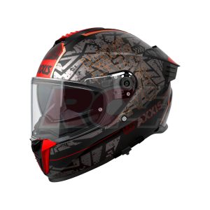 capacete axxis hawk evo sv let's ride red grey